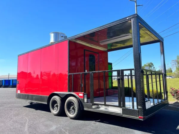 red blackout food truck trailer / bbq / concession trailer for sale