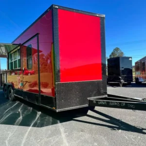 red blackout food truck trailer / bbq / concession trailer for sale