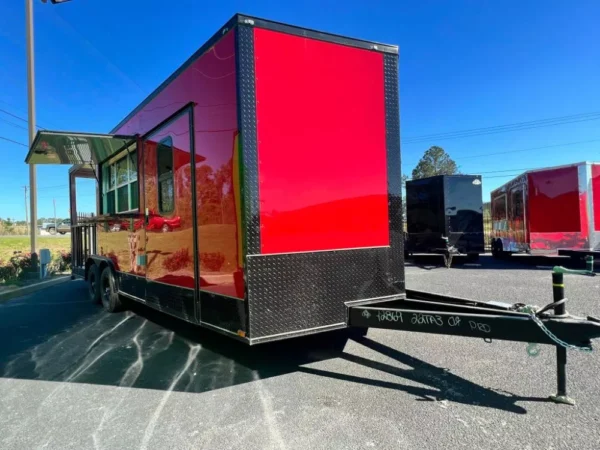 red blackout food truck trailer / bbq / concession trailer for sale