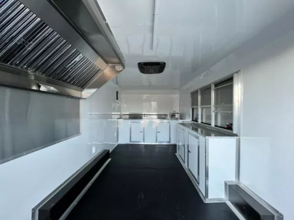 8.5 x 16 Silver Concession Trailer with Blackout package for sale