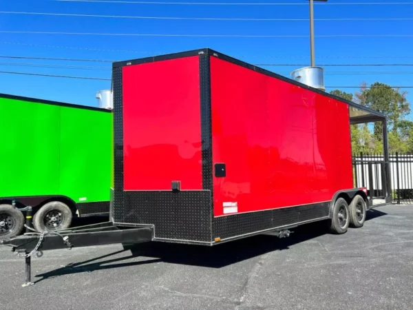 red blackout food truck trailer / bbq / concession trailer for sale