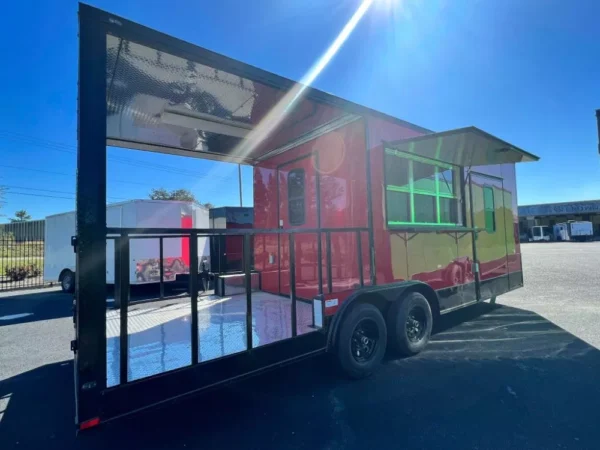 red blackout food truck trailer / bbq / concession trailer for sale