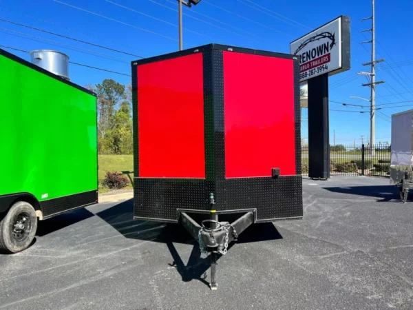 red blackout food truck trailer / bbq / concession trailer for sale