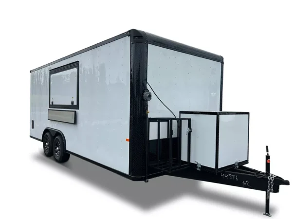 8.5X20 TA WHITE BLACKOUT CONCESSION TRAILER - FULLY EQUIPPED