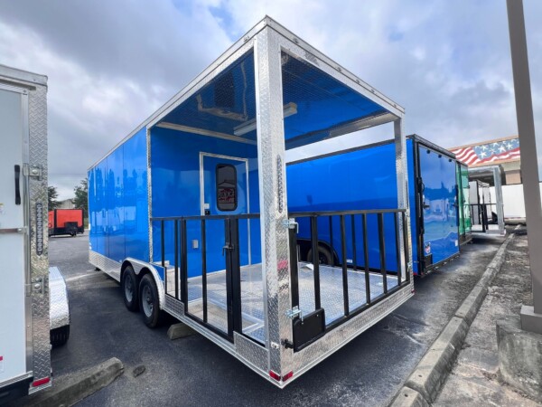 8.5 X 24 TA3 BBQ Trailer in Blue | 2024 Food Trailer | New In Stock