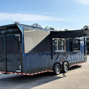 8.5 X 28 BBQ trailer with porch, smoker and bathroom for sale