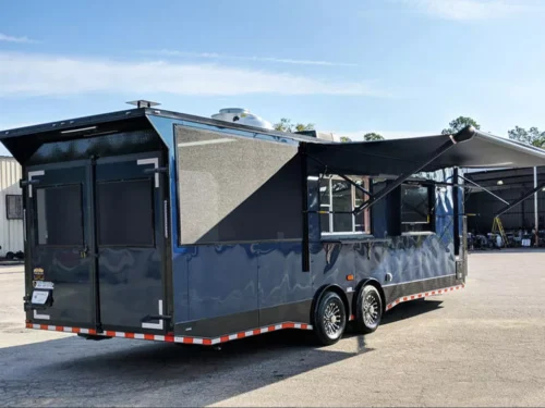 8.5 X 28 BBQ trailer with porch, smoker and bathroom for sale